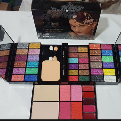 Travel Size All-in-One Makeup Kit - Eyeshadow, Compact Powder, Lip Color.